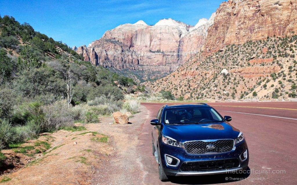 Mae, our Kia Sorento, in Zion National Park
