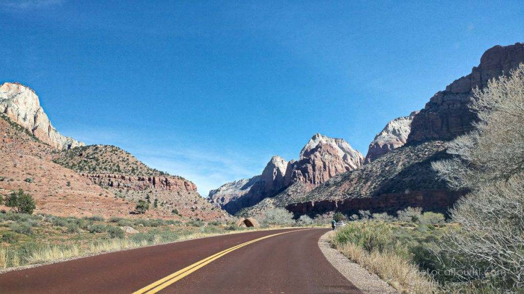 Road leading into Zion National Park, one of the trips that led to this road trip planner