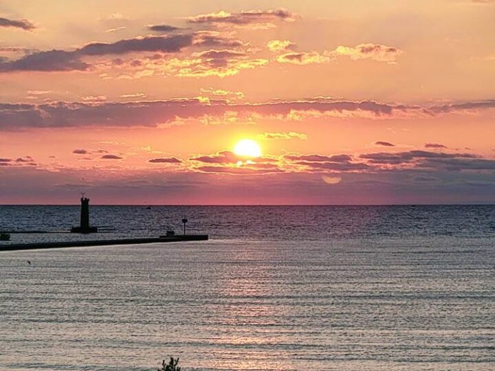 Sunrise in Sheboygan Wisconsin from my balcony at Blue Harbor Resort