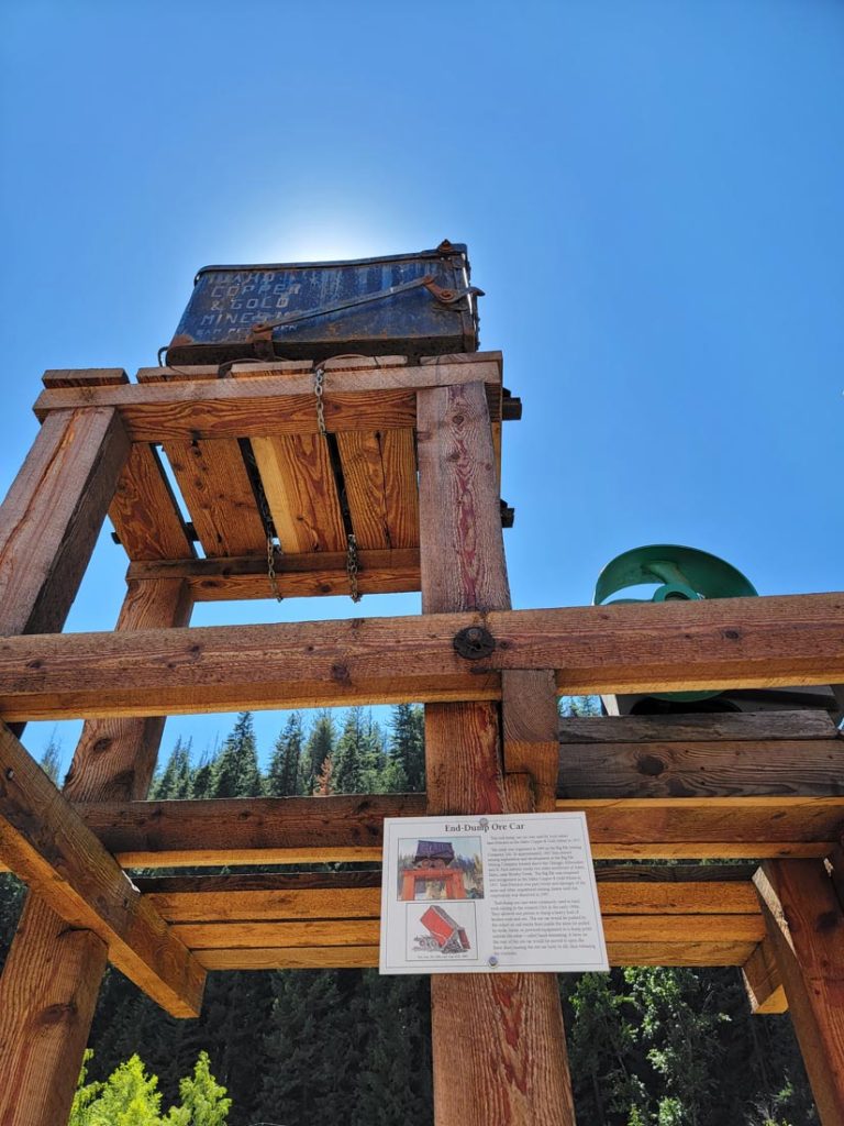 Exhibit at open air mining museum, one of many cool things to do in Wallace Idaho