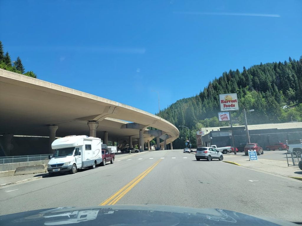 I-90 over the town of Wallace Idaho