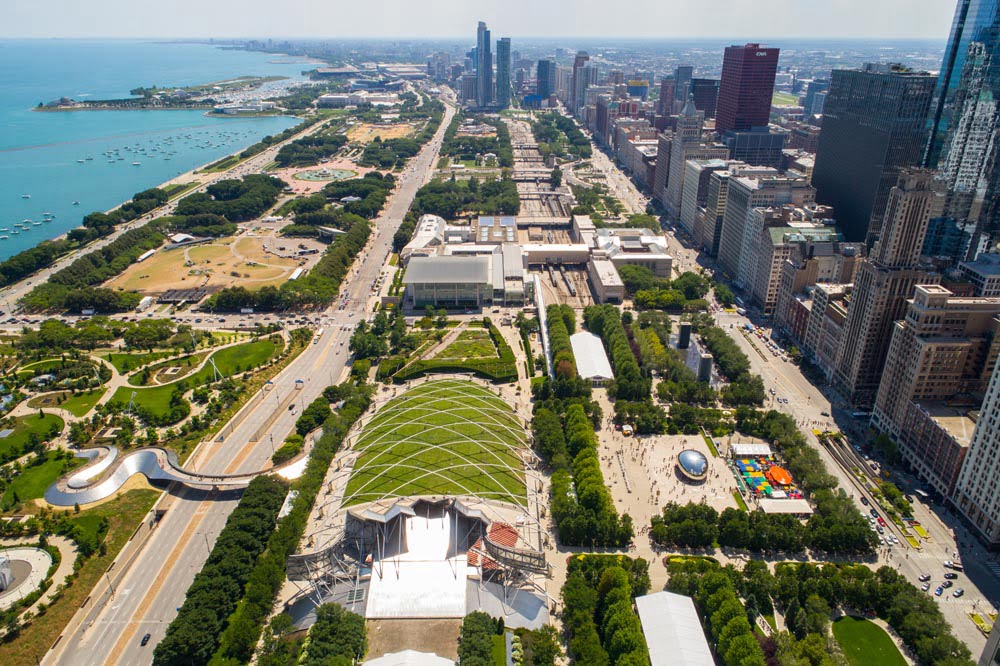Chicago in Summer - Grant Park from Above