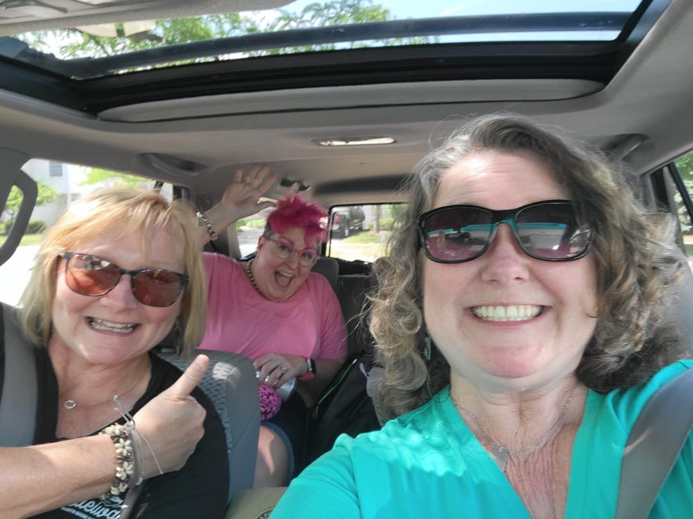Lori, Veronica, and Theresa on the way to drive Route 66