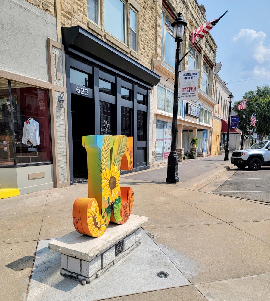 One of the many JC statues in downtown Junction City that tell the stories of this town.